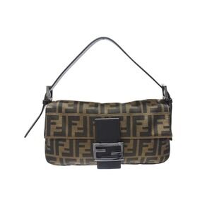 FENDI Mamma Bucket One Shoulder Hobo bag Zucca canvas leather brown black